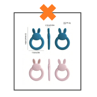 Siliconen bijtring konijn jeans blauw